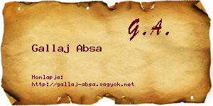 Gallaj Absa névjegykártya